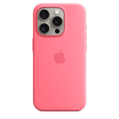 Apple Coque en silicone avec MagSafe pour iPhone 15 Pro Rose