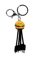 Câble de charge universel 3 en 1 Yello koko Andy 15 cm Burger Beige