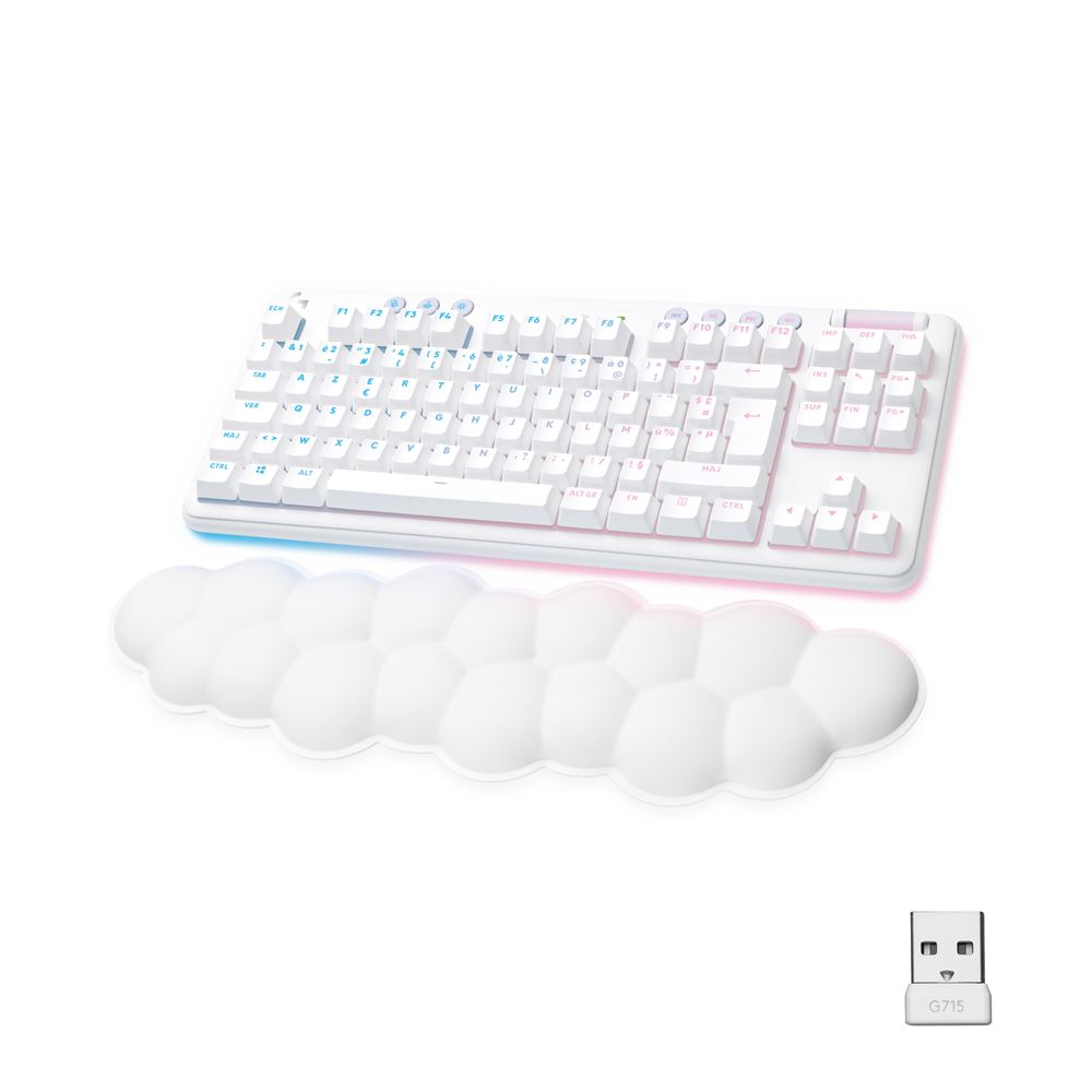 OMOTON Draadloos toetsenbord, 2,4 GHz, draadloos, AZERTY-toetsenbord, stil, voor Windows 11/10/8/7, pc, desktop/laptop, USB-toetsenbord met cijferblok, 12 multimedia-sneltoetsen, ultradun