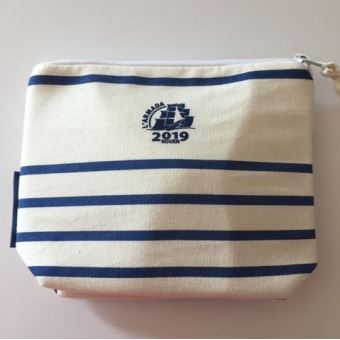 Trousse rayée Bleue