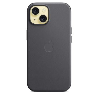 Coque en tissage fin avec MagSafe pour iPhone 15 Noir