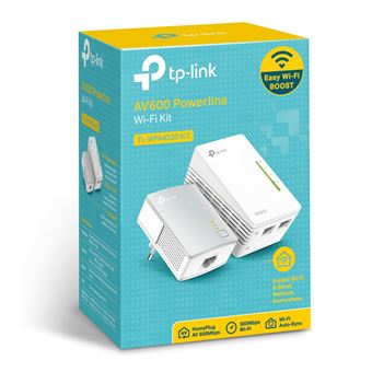 Kit de 2 adaptateurs CPL TP-Link AV600 Powerline Blanc et gris + WiFi N Reconditionné