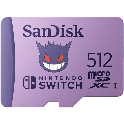 Carte mémoire micro SD SanDisk Pokémon 512 Go Violet pour Nintendo Switch