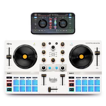 Contrôleur DJ mobile Hercules Mix Ultra pour smartphone iOS et Android Blanc - 1