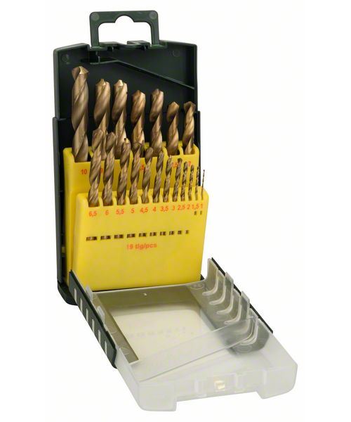 Set De 19 Forets à Métaux Bosch Hss-Tin 2607017152 1 à 10 Mm