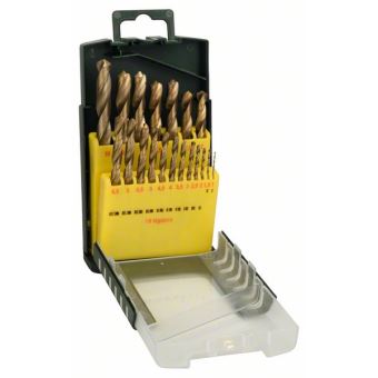Set de 19 forets à métaux Bosch HSS-TIN 2607017152 1 à 10 mm - 1