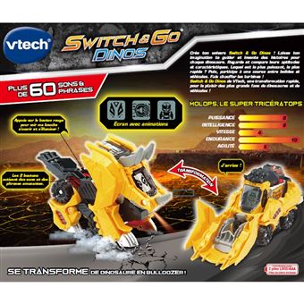 Véhicule transformable interactif Vtech Switch et Go Dinos Molops Super Tricératops