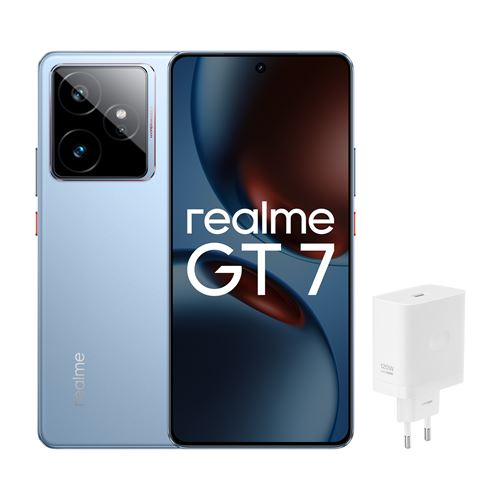 Pack Smartphone Realme GT7 6,78 5G Nano SIM 512 Go Bleu avec chargeur Realme 120 W