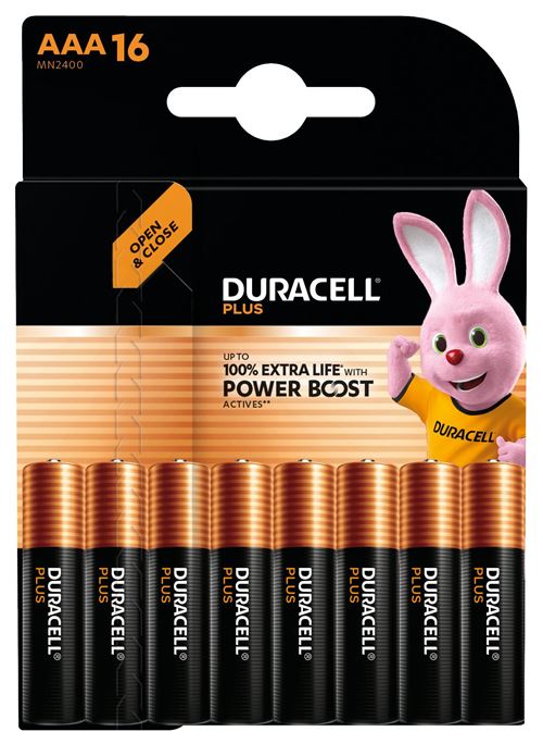 Piles alcalines AAA Duracell Plus, 1,5V