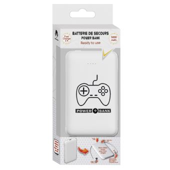 Batterie externe 5000 mAh Geek Monkeys pour Nintendo Switch Blanc