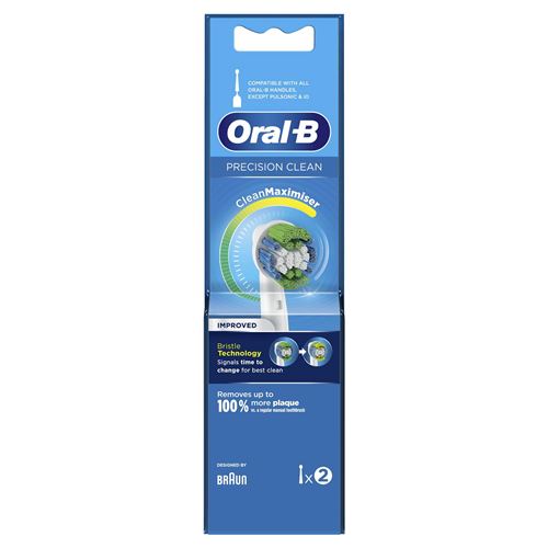 Accessoire dentaire Oral B Brossette Precision Clean Avec Technologie Clean Maximiser Lot de 2 Blanc