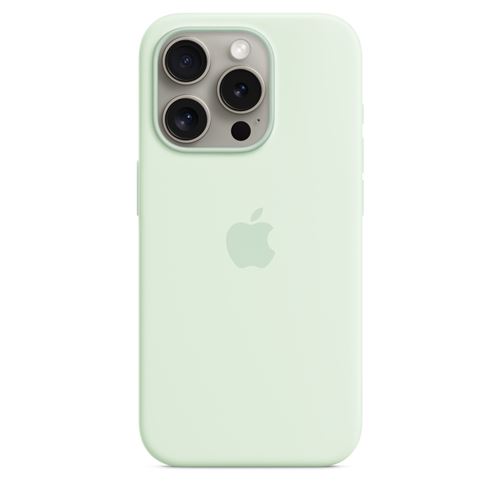 Apple Coque en silicone avec MagSafe pour iPhone 15 Pro Menthe douce