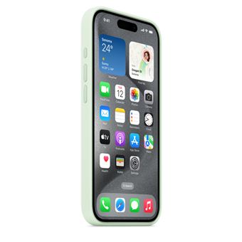 Coque en silicone avec MagSafe pour Apple iPhone 15 Pro Menthe douce