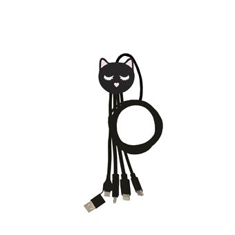 Câble de charge universel 3 en 1 Yello koko Andy 1 m Chat Noir - 1