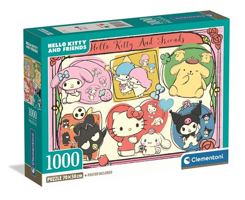 Puzzle compact 1000 pièces Clementoni Hello Kitty 70 x 50 cm