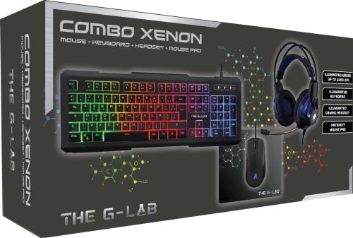Pack The G-Lab Combo Xenon Clavier Keyz 130 + Casque Korp Xenon + Souris Kult 120 + Tapis Souris K-Pad