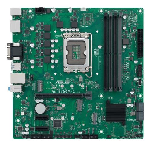 Asus Noir Carte Mere - Pro B760m-C-Csm - Intel B760 Lga 1700 Micro Atx - Neuf - Image 3