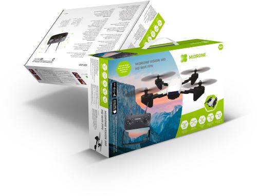 sembrasser incomplet Minimiser drone midrone vision 380 wifi fpv noir et blanc M