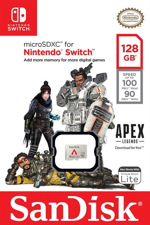 Carte mémoire MSD SWITCH 128GO 100MB/S pour console Nintendo