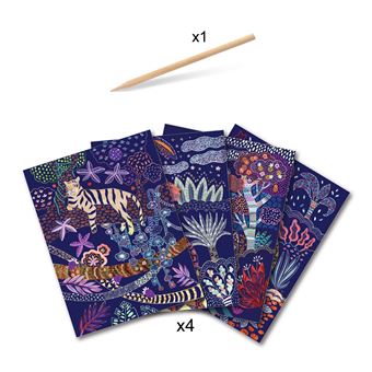 Acheter Kit de cartes en papier pour peinture artistique à gratter, carte à  gratter, planche à dessin de dinosaure, papier de peinture artistique
