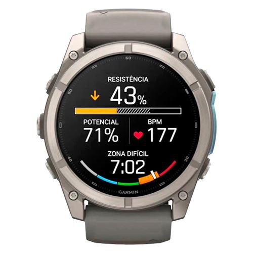 Garmin Fenix 9 - Amoled - 47Mm -Argent avec Bracelet Gris