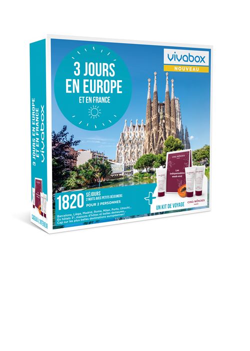 Coffret cadeau Vivabox 3 jours en Europe et en France