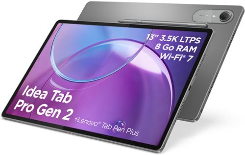 Tablette Tactile Lenovo Idea Tab Pro Gen2 13" 128Go Gris Lunaire + Tab Pen Plus