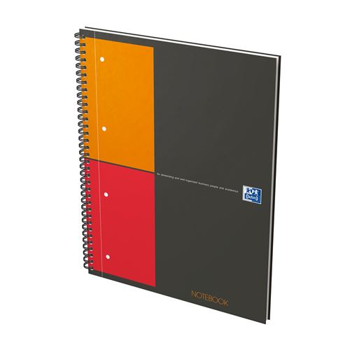 Cahier À Spirale De 160 Pages A4 Oxford Notebook International 29,5 X 23 Cm Noir