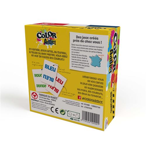 1€86 sur Jeu d'ambiance France Cartes Color addict - Jeux d'ambiance -  Achat & prix