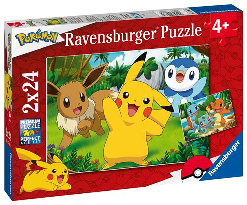 Puzzles 2x24 pièces Pikachu et ses amis / Pokémon Ravensburger France - vue 2