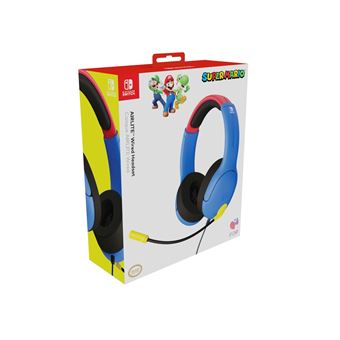 Casque filaire Pdp AIRLITE Mario Dash pour Nintendo Switch/Nintendo Switch Modèle OLED/Nintendo Switch Lite