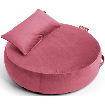 Pouf d'intérieur et coussin en velours Fatboy Pupillow Deep Blush