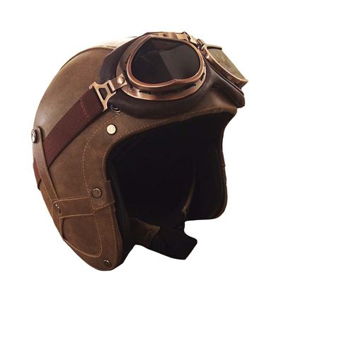 Casque de vélo Rayvolt en cuir Visage 3/4 Taille M Marron