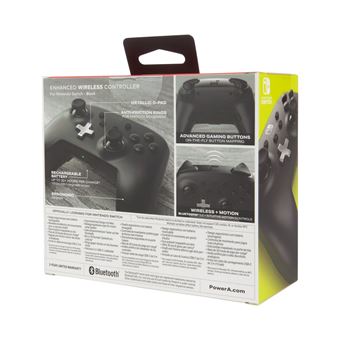 Manette sans fil améliorée Bluetooth pour Nintendo Switch Acco Noir