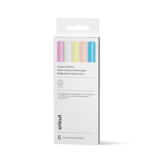 Ensemble 5 stylos gel acryliques Cricut pour Cricut Maker® Cricut Explore® et Cricut Venture™