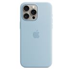 Coque en silicone avec MagSafe pour Apple iPhone 15 Pro Max Bleu clair