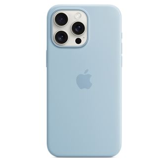 Coque en silicone avec MagSafe pour Apple iPhone 15 Pro Max Bleu clair