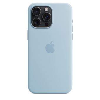 Coque en silicone avec MagSafe pour Apple iPhone 15 Pro Max Bleu clair