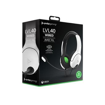 Casque gaming stéréo filaire Pdp LVL40 Blanc pour Xbox