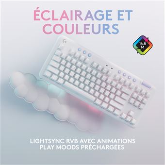 Clavier Gaming sans fil linéaire Logitech G715 Azerty avec repose-poignets Blanc