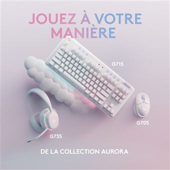 Clavier Gaming sans fil linéaire Logitech G715 Azerty avec repose-poignets Blanc