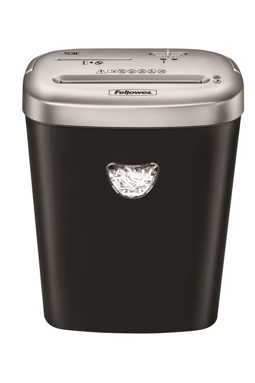 Destructeur de document Fellowes 53C Coupe croisée Noir et Gris