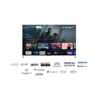 TV TCL QLED 98C735 98" 4K Ultra HD Google TV Game Master Pro Noir