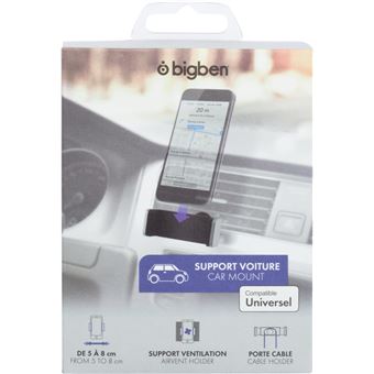 Support pour voiture BigBen Connected pour téléphone mobile Argent