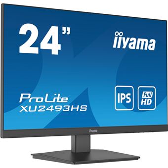 iiyama ProLite XU2493HS-B5 - Écran LED - 23.8" - 1920 x 1080 Full HD (1080p) @ 75 Hz - IPS - 250 cd/m² - 1000:1 - 4 ms - HDMI, DisplayPort - haut-parleurs - noir mat