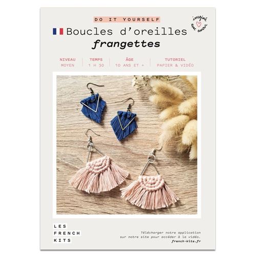Kit créatif French kits Macramé Boucles d'oreilles Franges