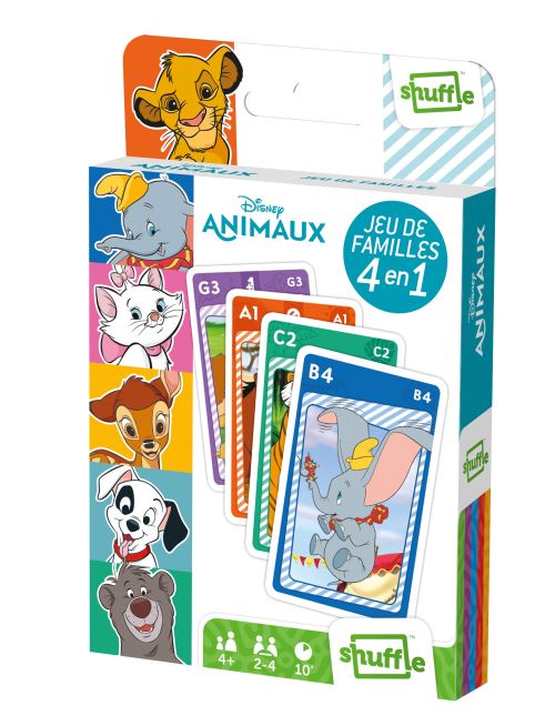 Shuffle Disney Animals Jeu de Cartes 4 en 1