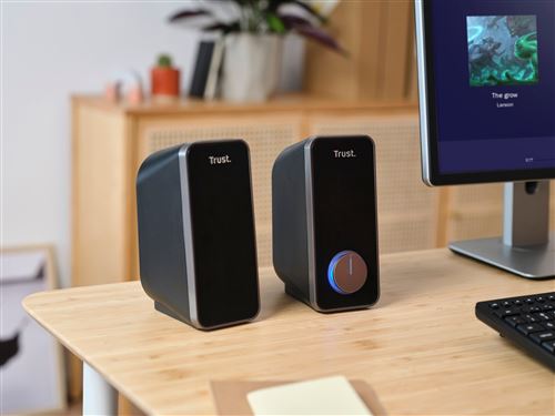 Trust Arys Enceinte PC, 12 Watt, Barre De Son PC, Alimentation USB
