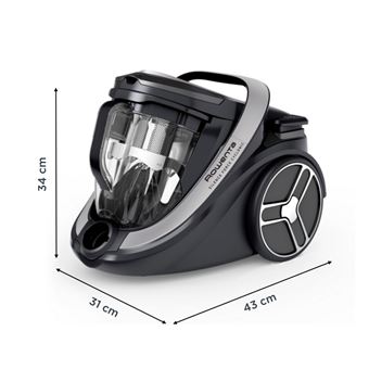 Aspirateur sans sac Rowenta Silence Force Cyclonic Effitech Modèle Parquet RO7936EA 500 W Noir