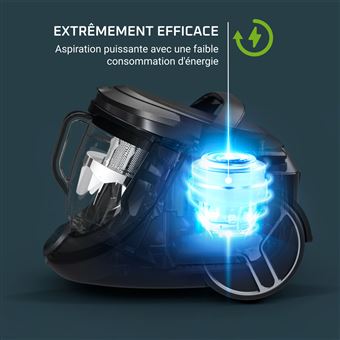 Aspirateur sans sac Rowenta Silence Force Cyclonic Effitech Modèle Parquet RO7936EA 500 W Noir